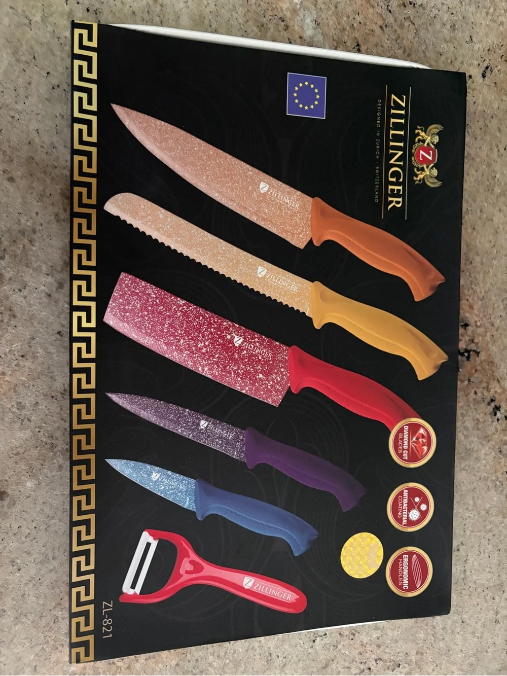 6-Piece Ceramic Knife Set with Peeler - New in a box